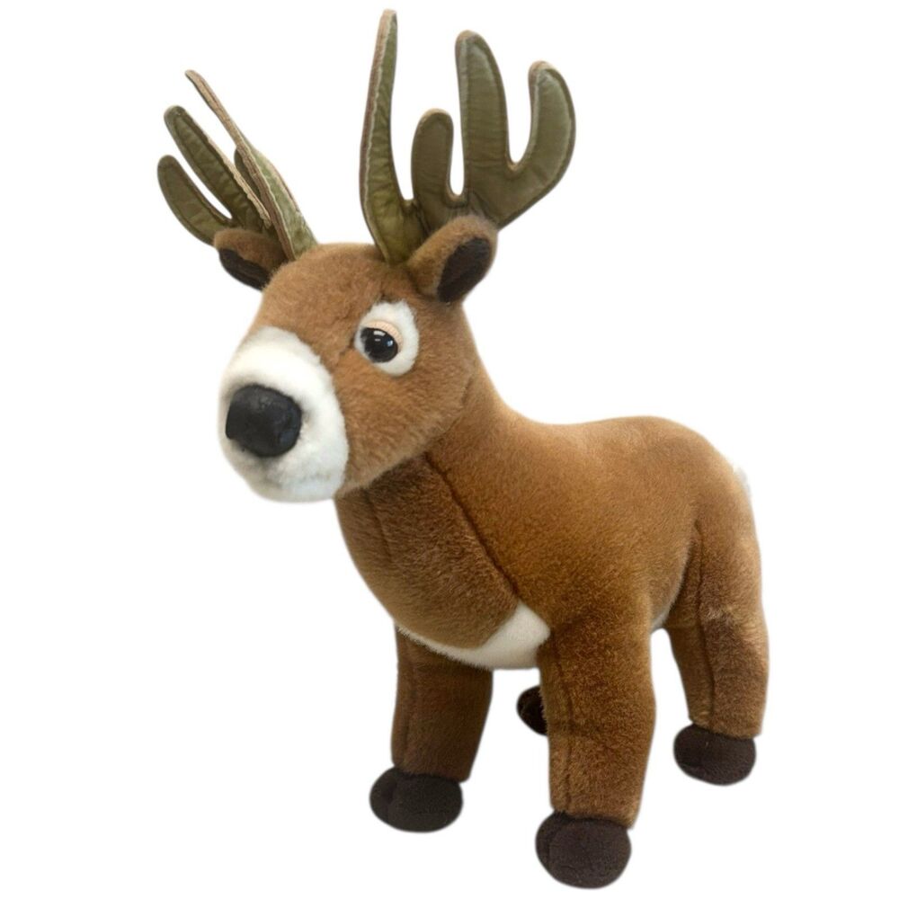 Aurora Christmas Reindeer Deer Buck Antlers Standing Plushโ Stuffed Toy 14.5"